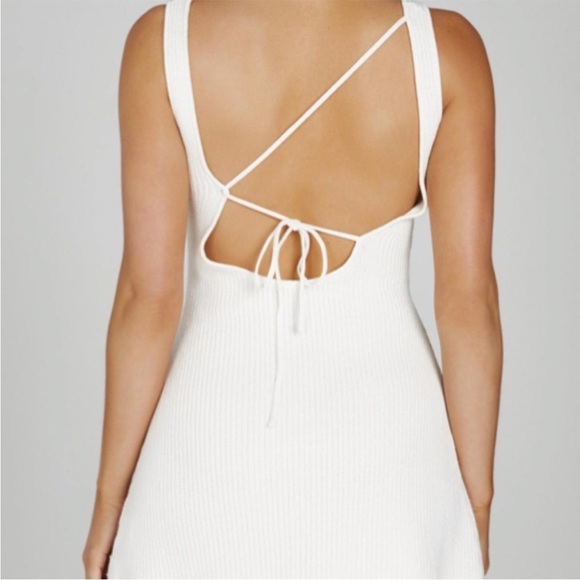 MESHKI Pauline Open Back Knit Mini Dress - White - Picture 3 of 6